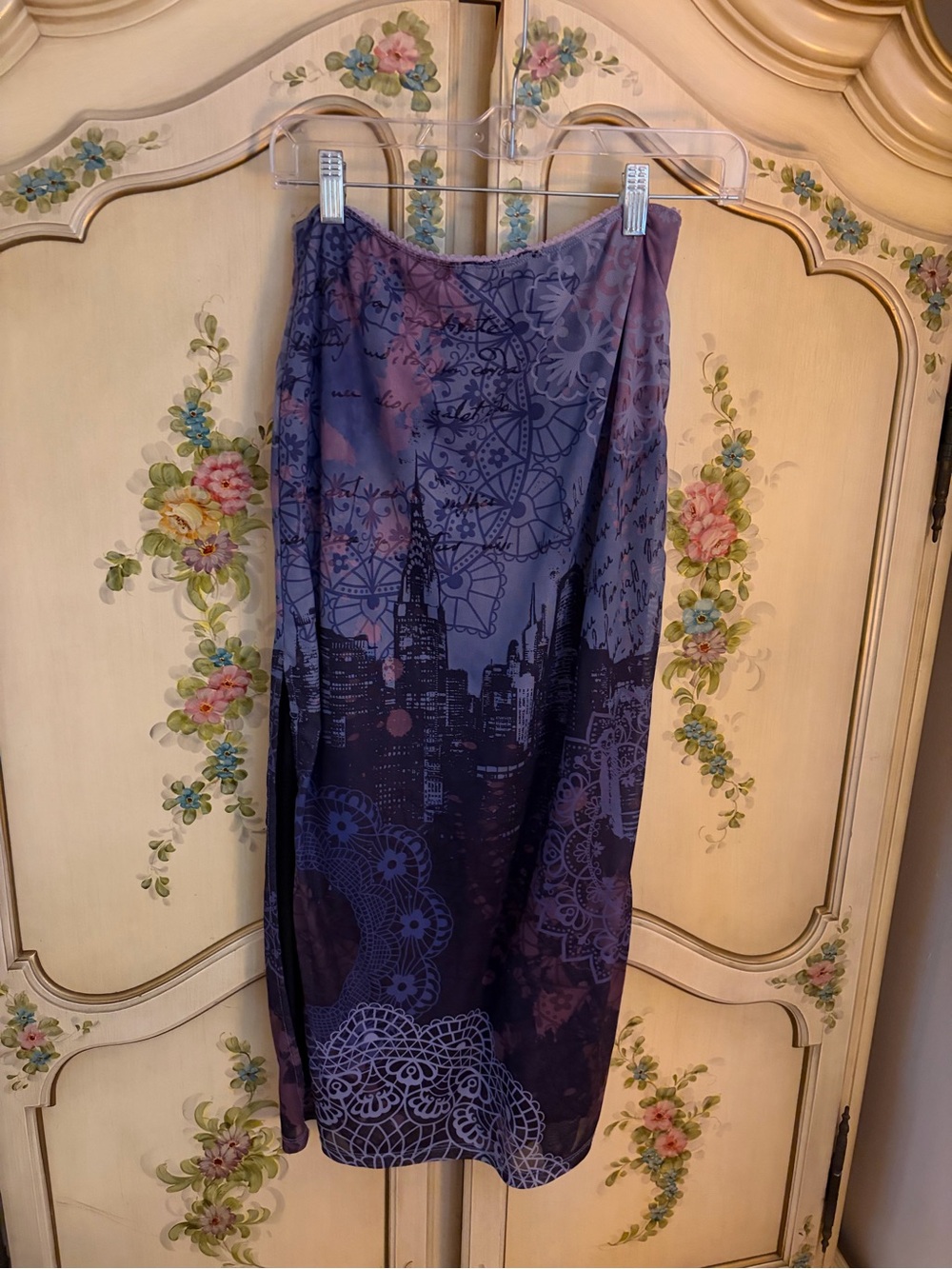 dELiA*s Purple Lace-Print Maxi Skirt